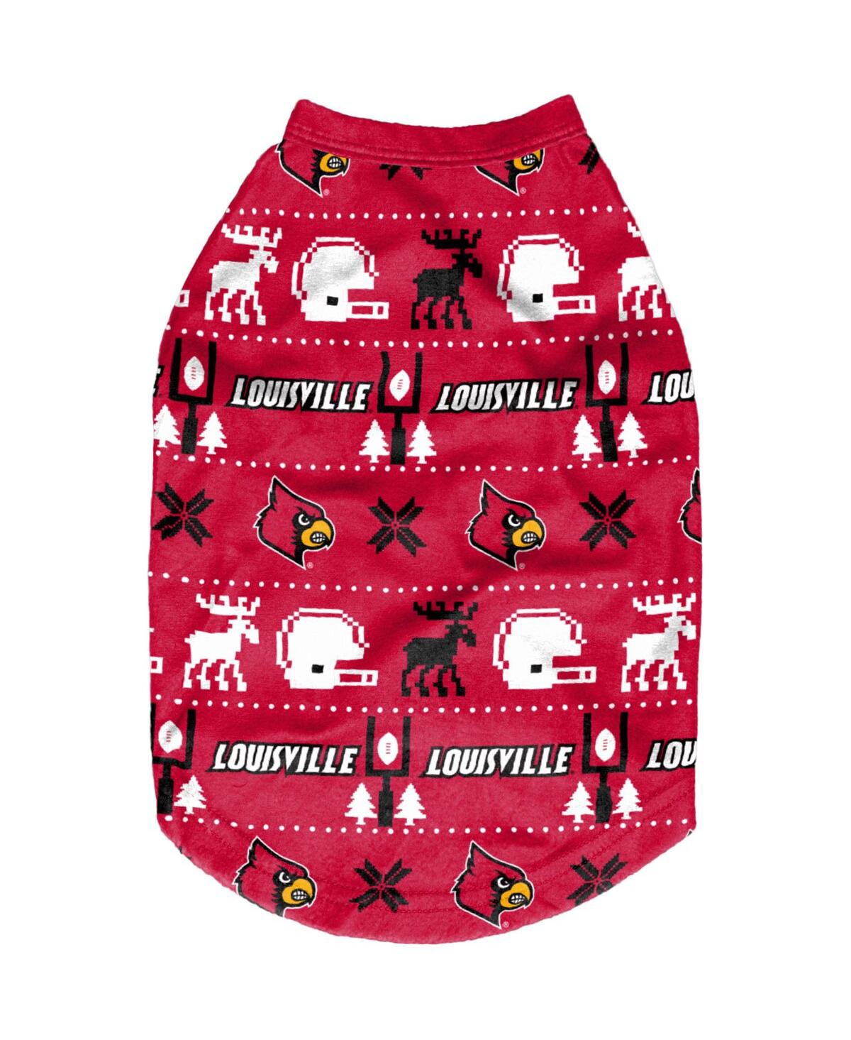 Louisville Cardinals Printed Dog Sweater - Red