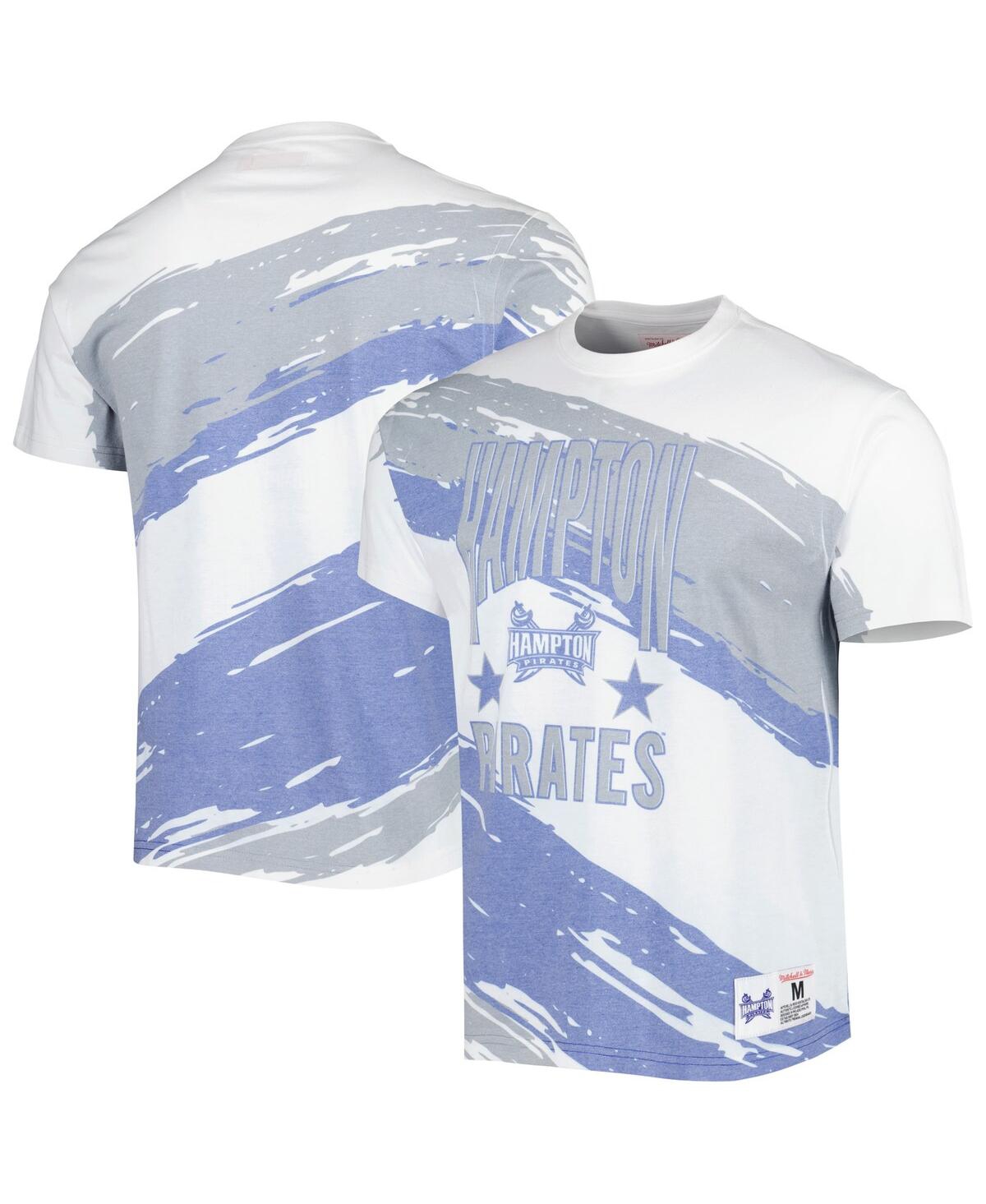 Shop Mitchell & Ness Men's  White Hampton Pirates Paintbrush Sublimated T-shirt