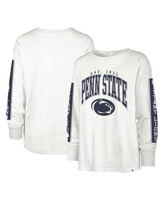 47 Brand Women's White Distressed Penn State Nittany Lions Statement SOA  3-Hit Long Sleeve T-shirt - Macy's