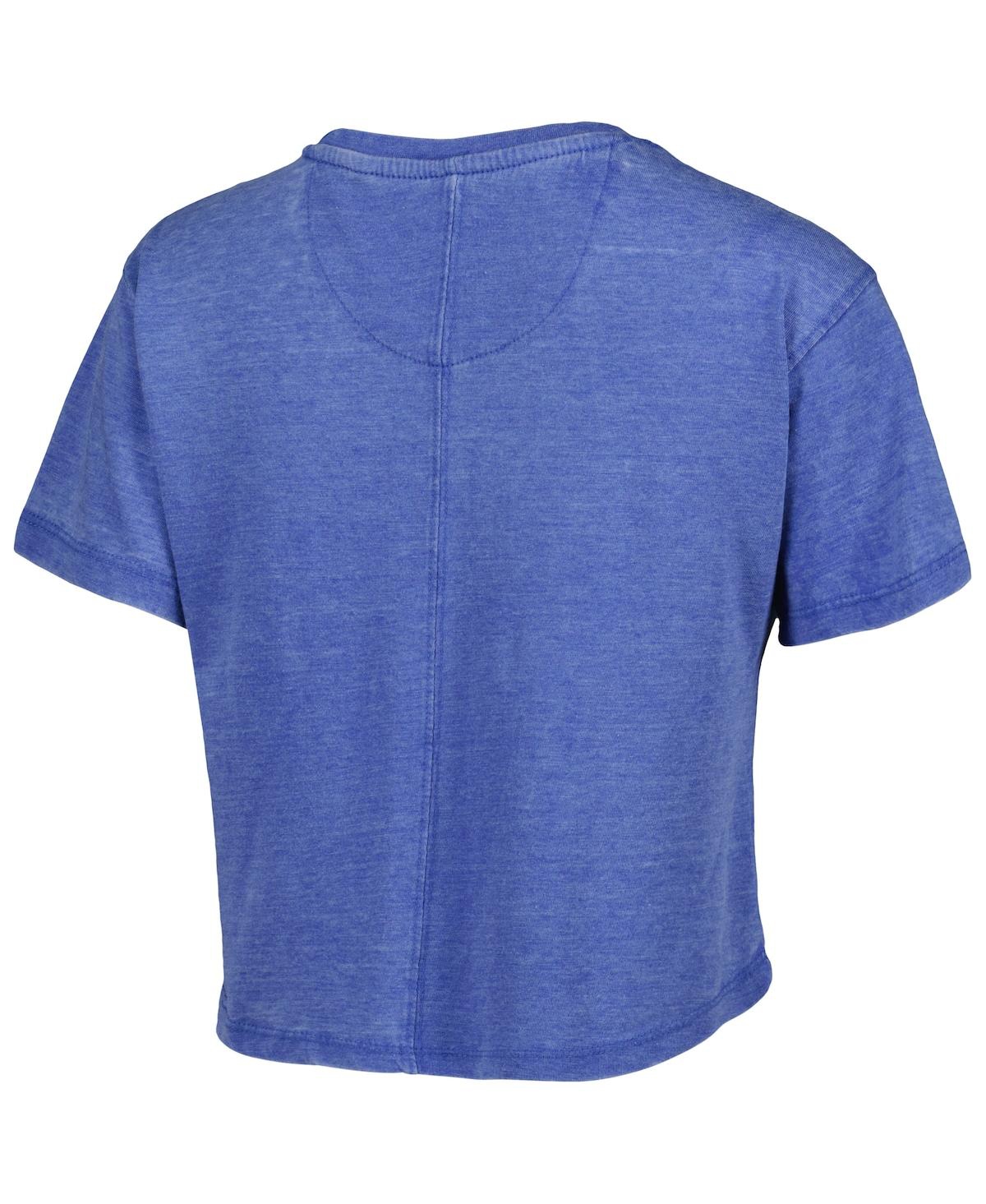 Pressbox Royal Kentucky Wildcats Edith Vintage Burnout Crop T-shirt In Royal