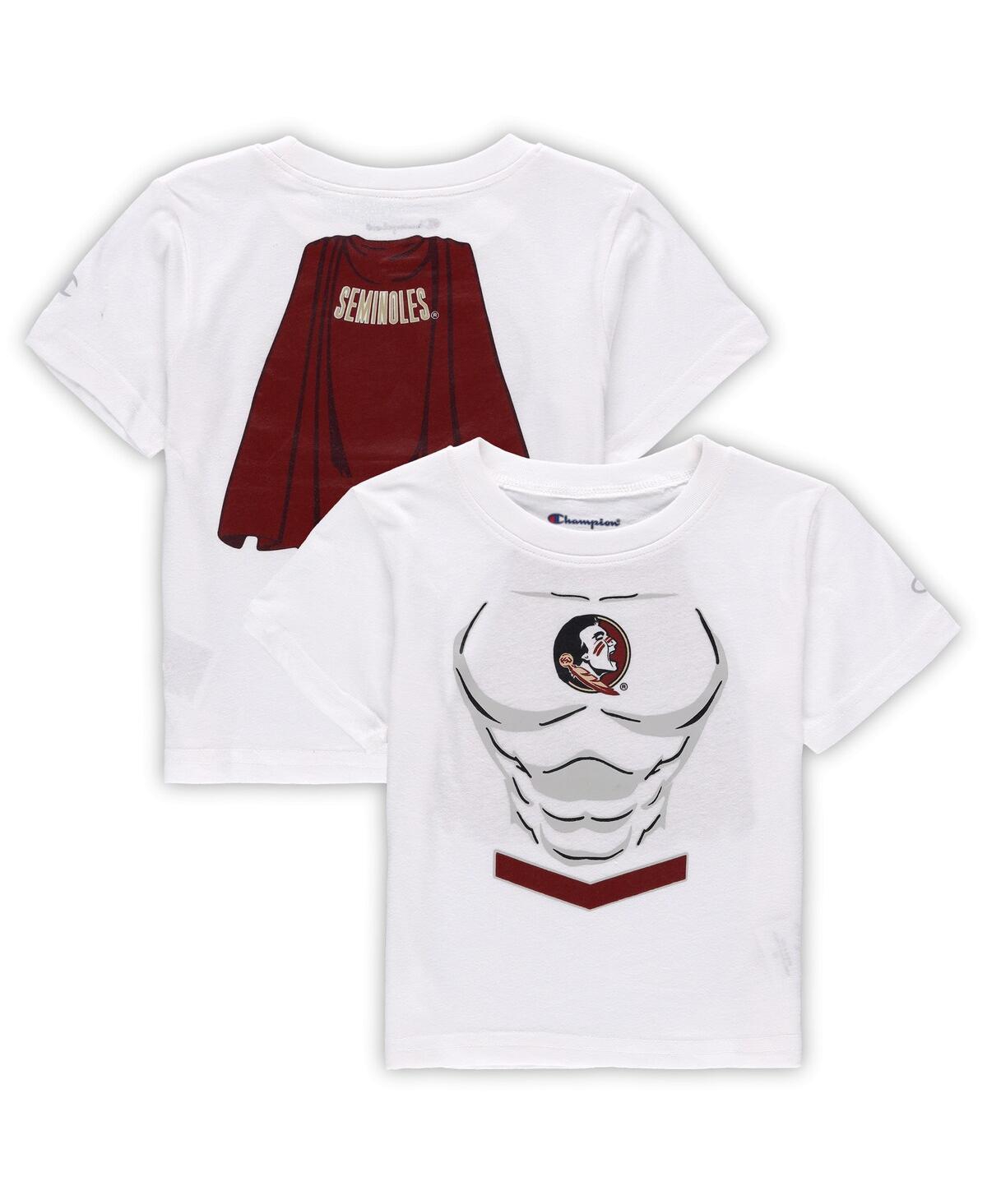 Champion Babies' Toddler Boys And Girls  White Florida State Seminoles Super Hero T-shirt