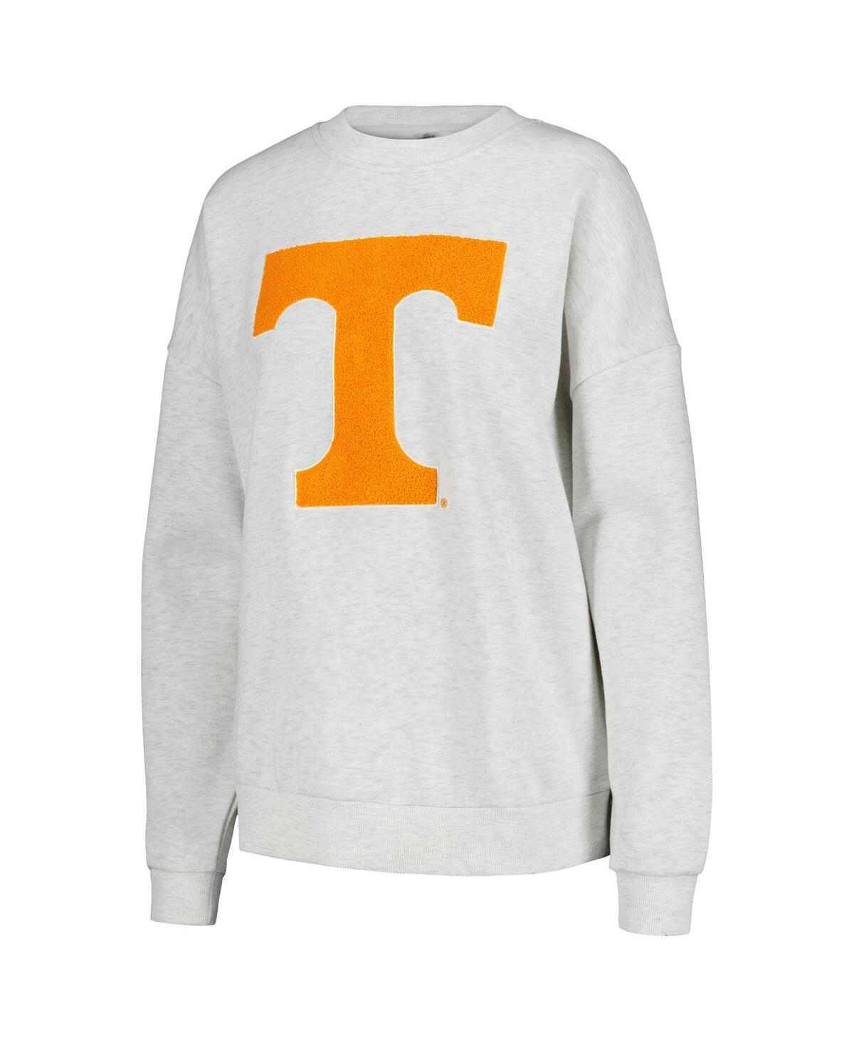 Shop Gameday Couture Women's  Ash Tennessee Volunteers Team Effort Pullover Sweatshirt And Shorts Sleep Se