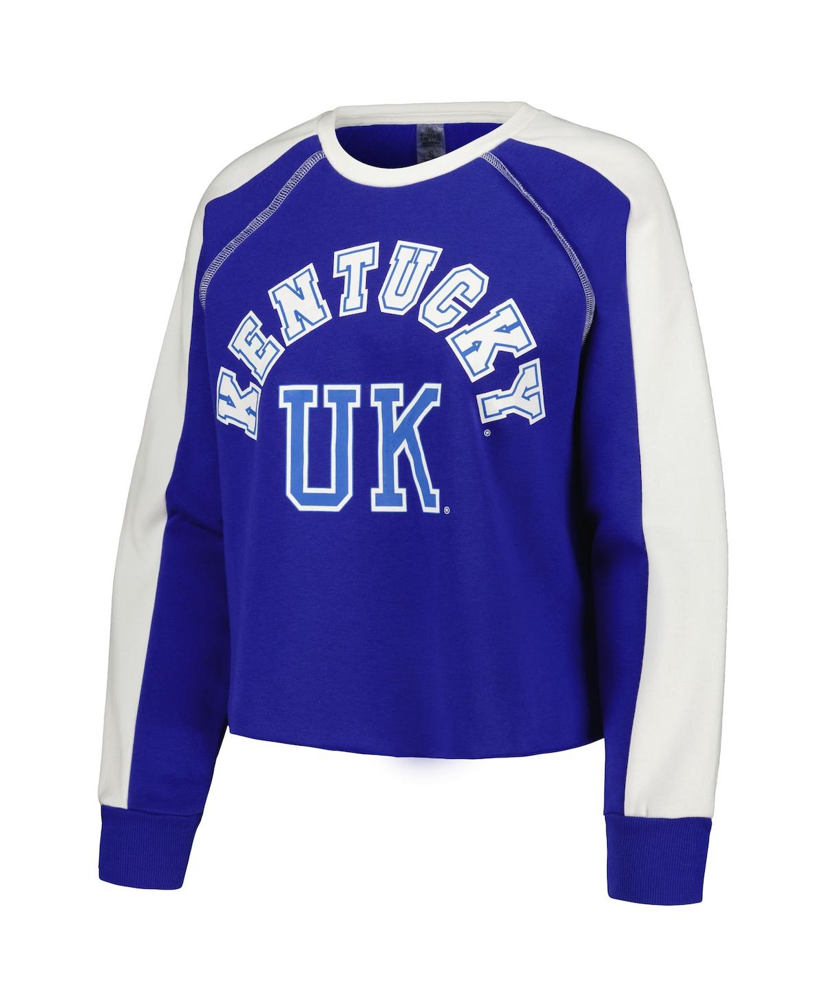 Shop Gameday Couture Women's  Royal Kentucky Wildcats Blindside Raglan Cropped Pullover Sweatshirt