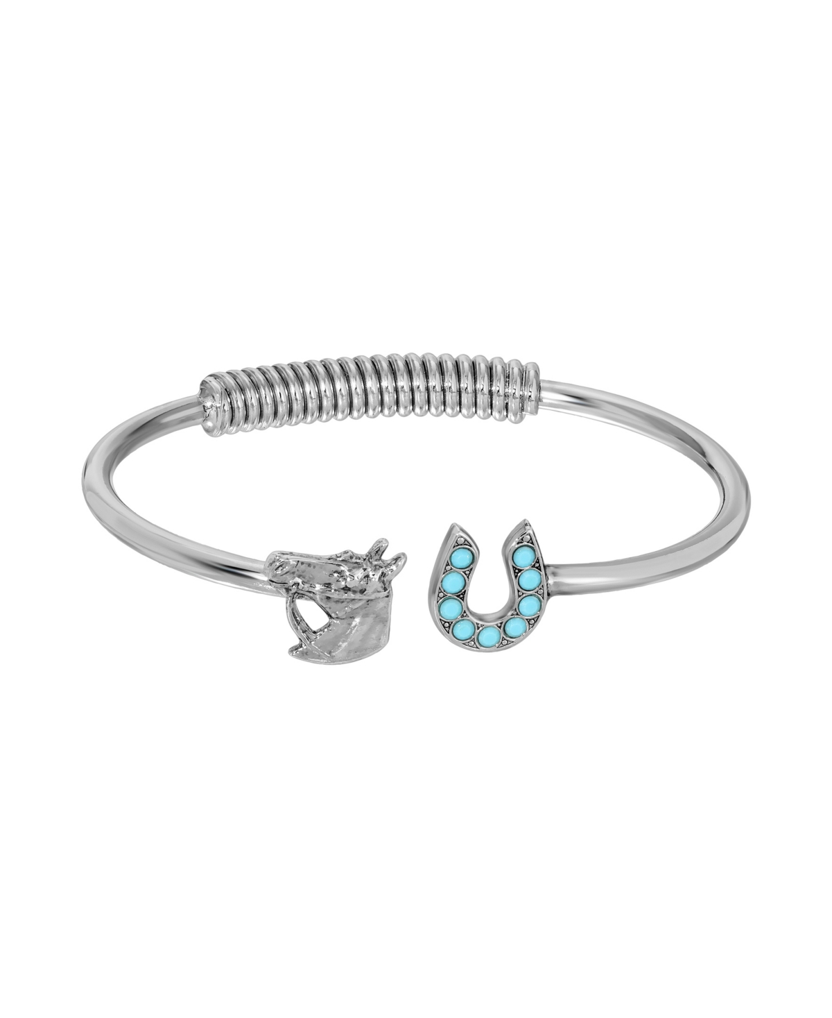 2028 Crystal Horseshoe Cuff Bracelet In Turquoise