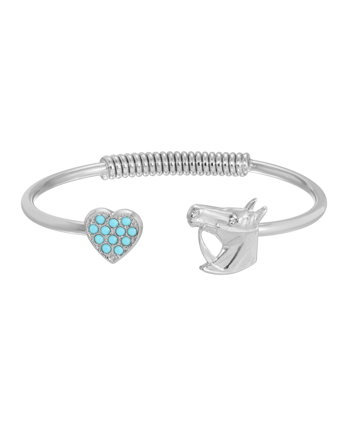 2028 Crystal Heart Cuff Bracelet In Turquoise