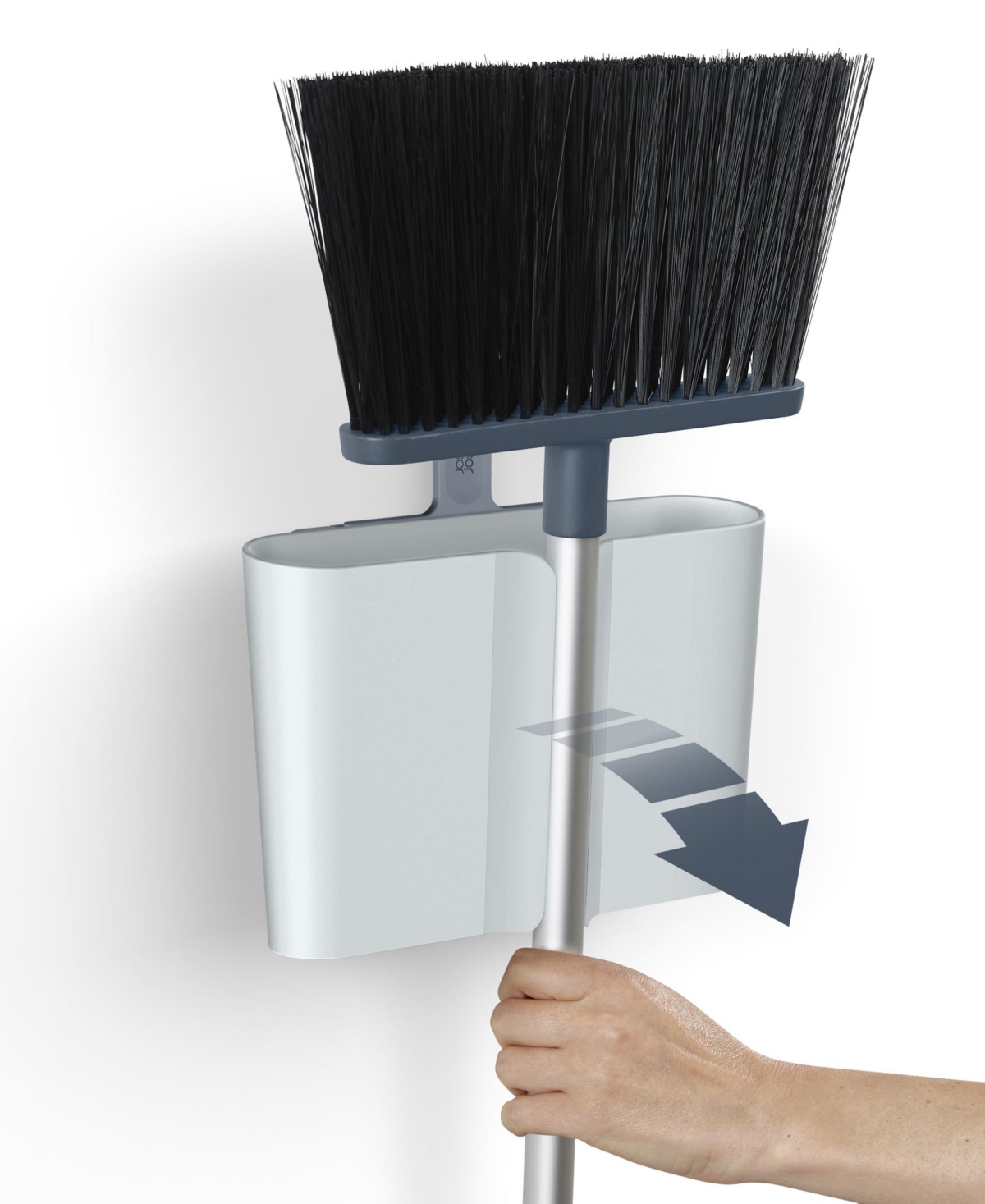 Joseph Joseph Cleanstore Wall-mounted Broom With Dust-shield Storage In Blue