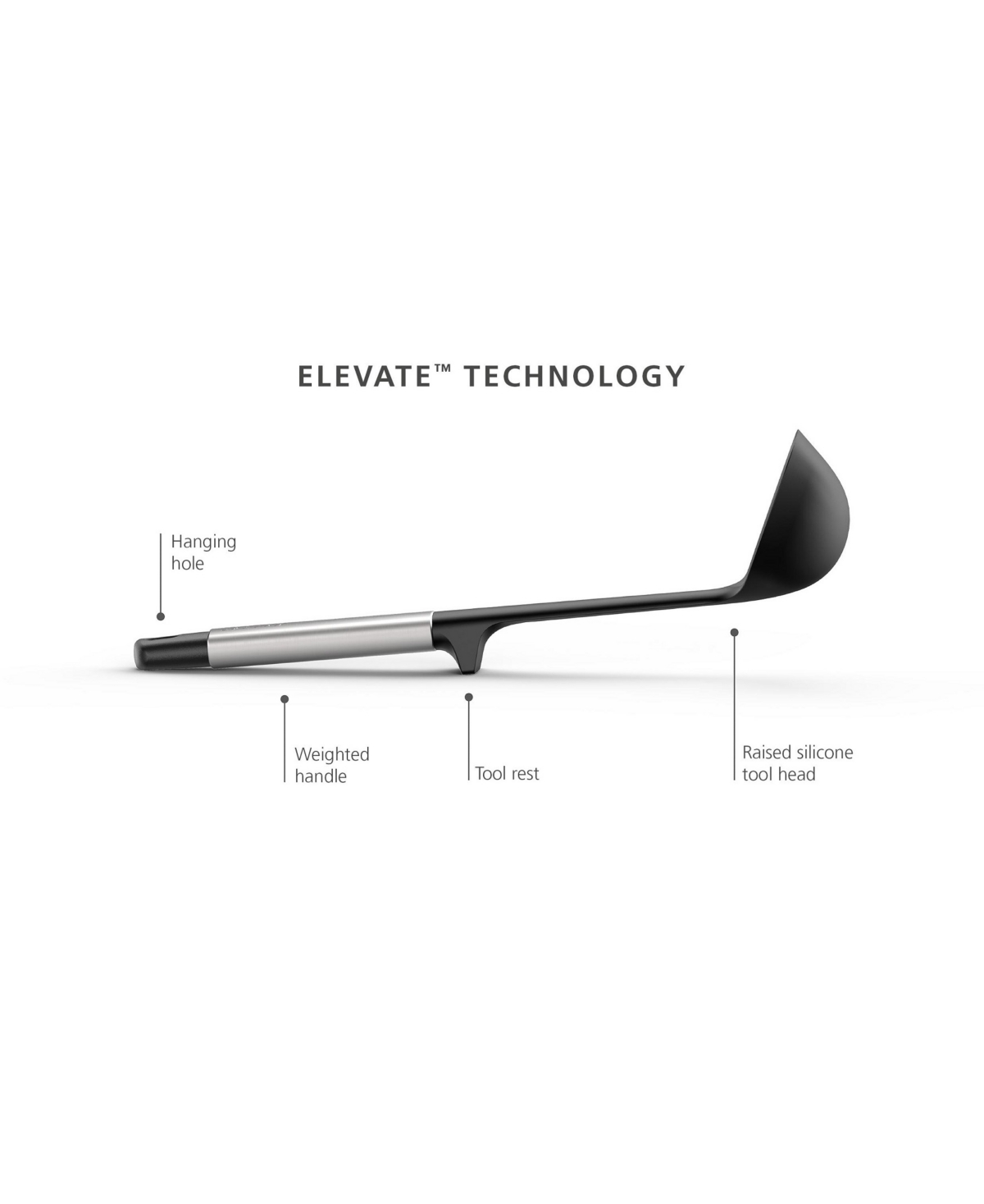 Joseph Joseph Elevate Silicone Ladle With Integrated Tool Rest In Black