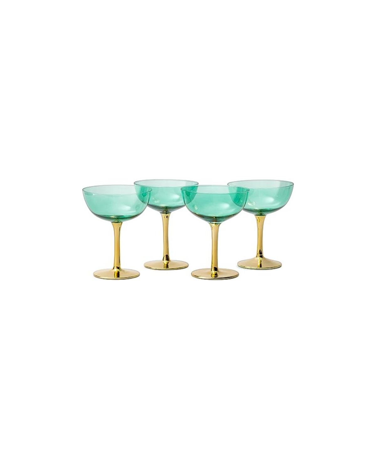 Shop The Wine Savant Art Deco Coupe Glasses, Set Of 4 In Teal