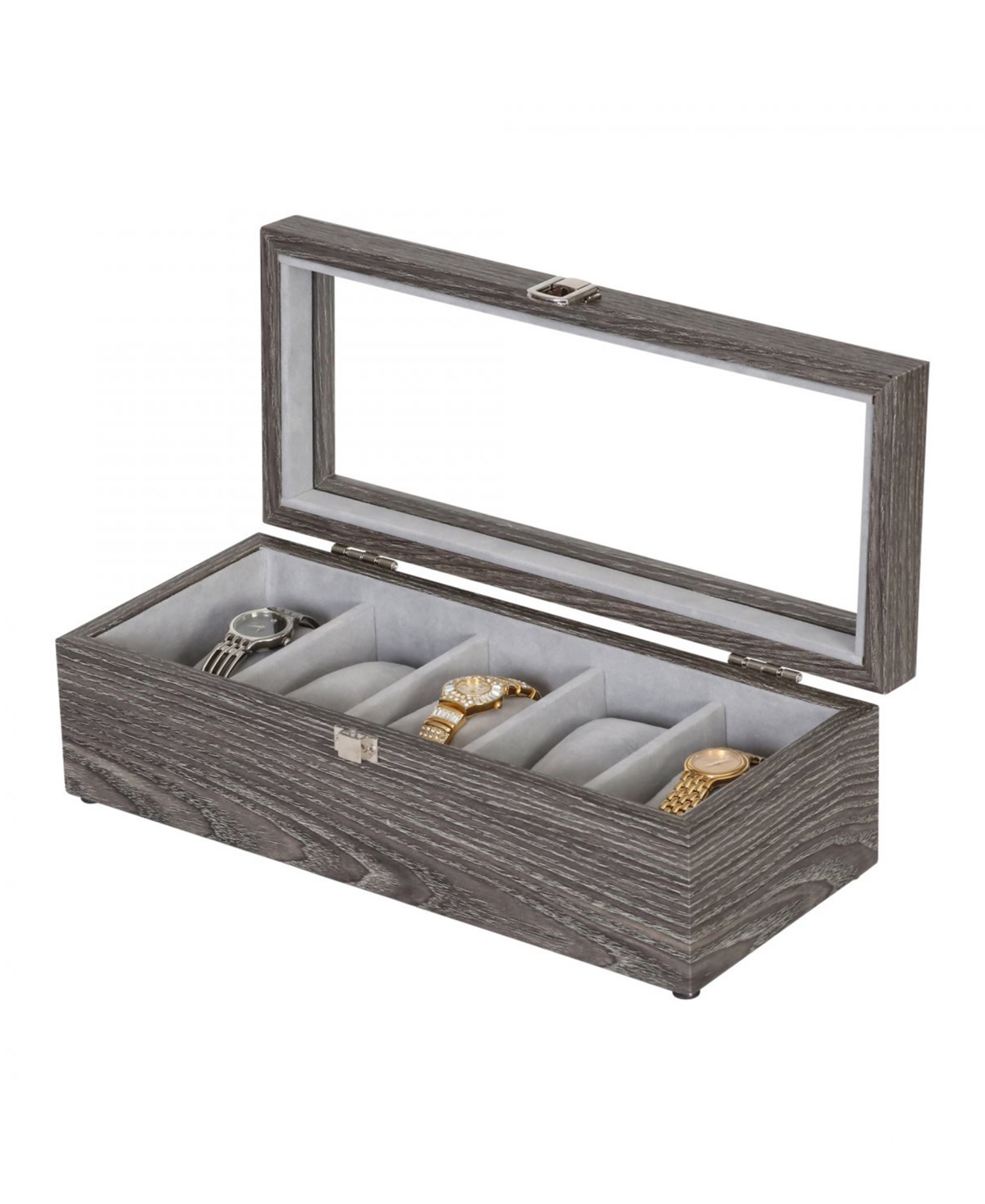 Mele & Co Nolan Watch Storage Woodgrain Veneer In Gray