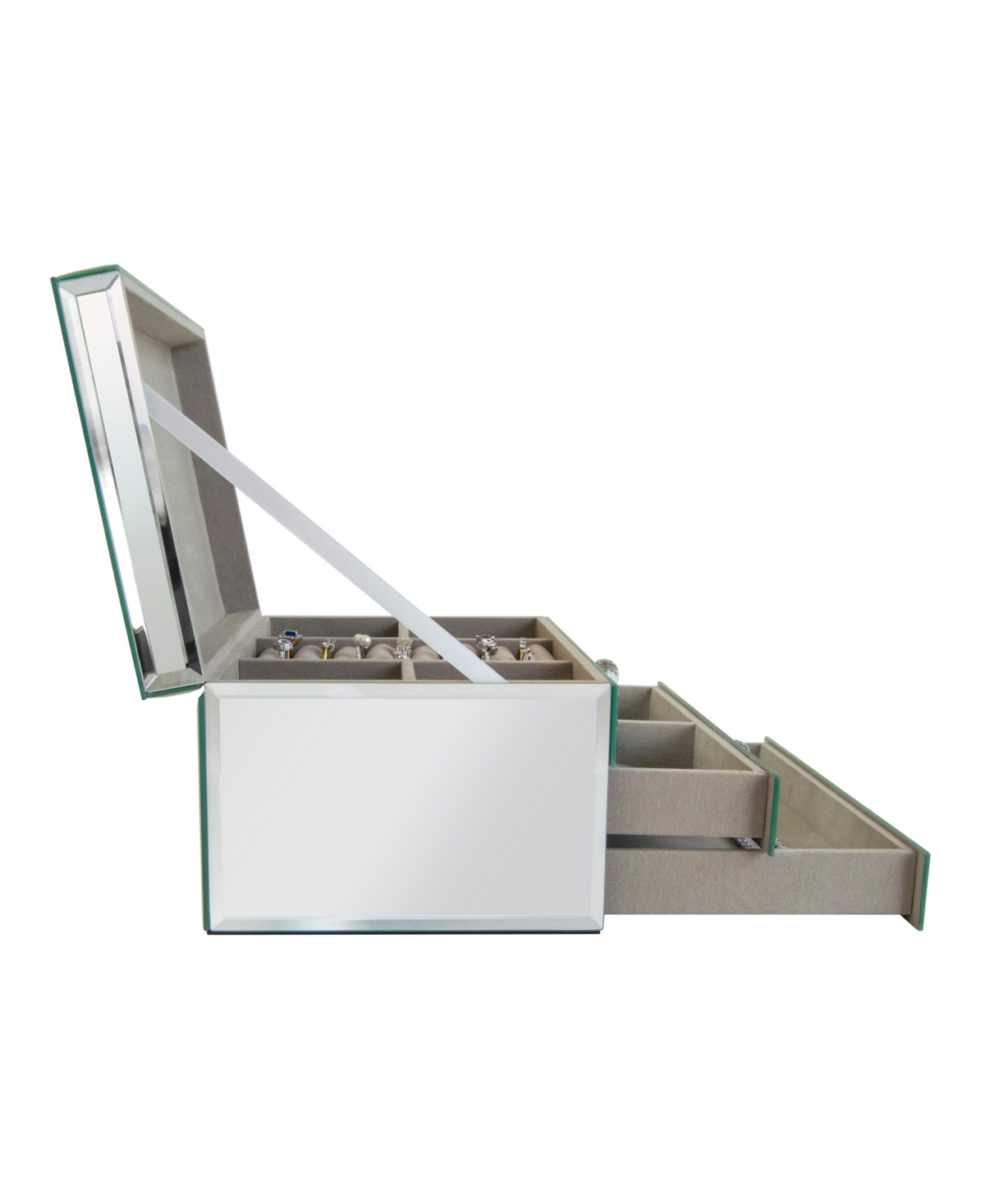 Mele & Co Maxine Mirror Glass Jewelry Box In Mirrored