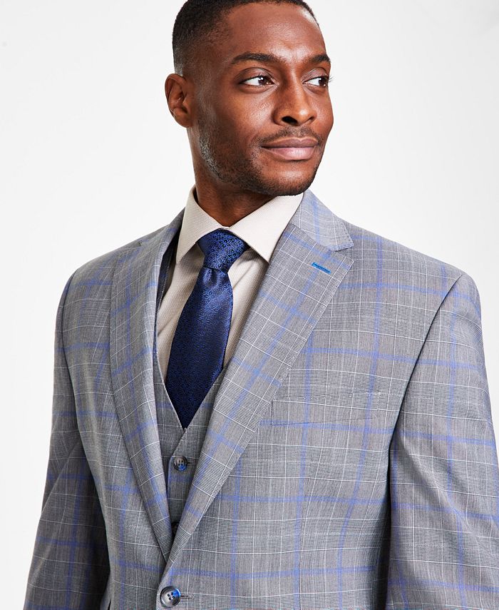 Tayion Collection Men's ClassicFit Plaid Suit Jacket Macy's
