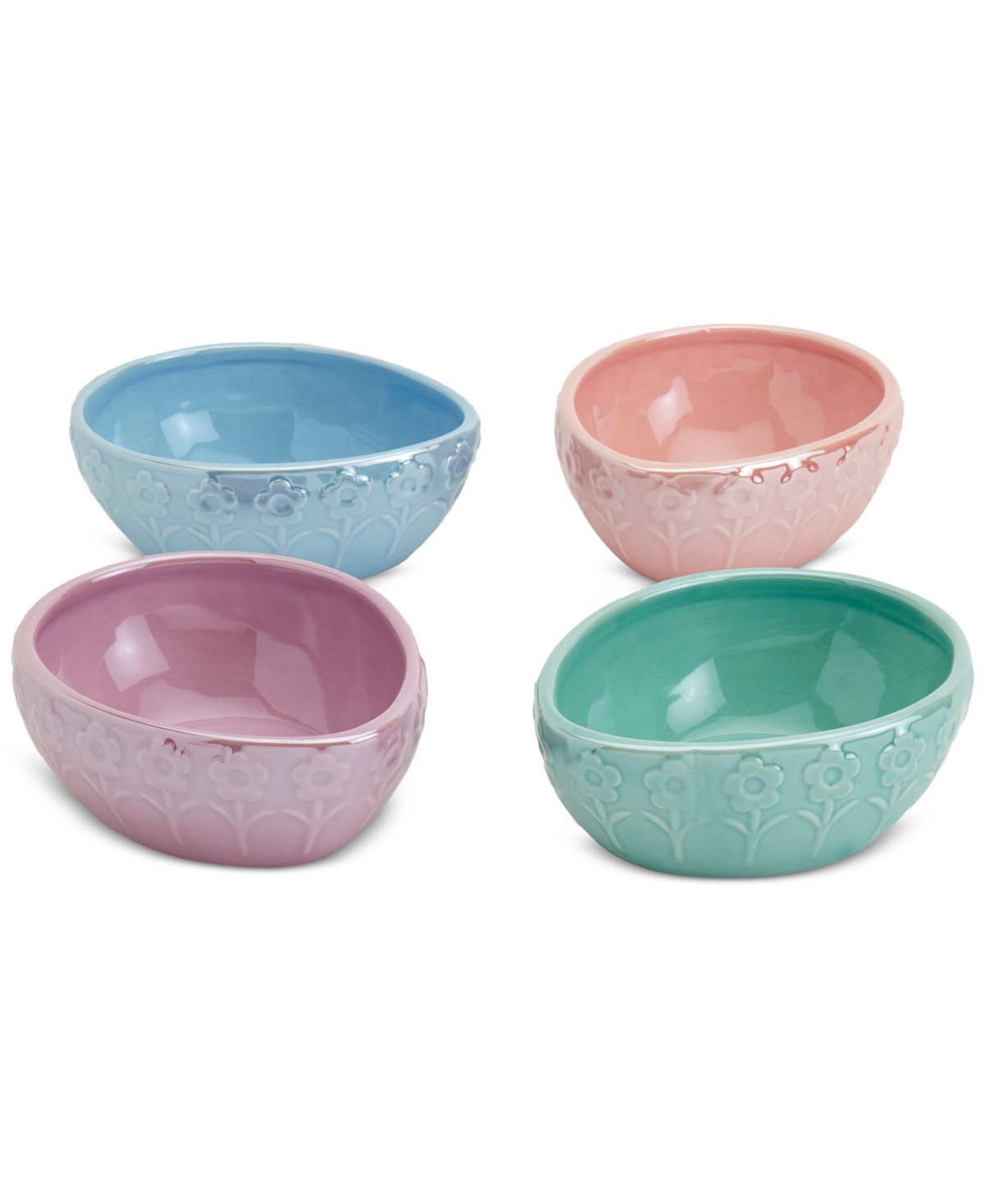 Iridescent Figural Egg Bowls, Set of 4 - Multi Clr