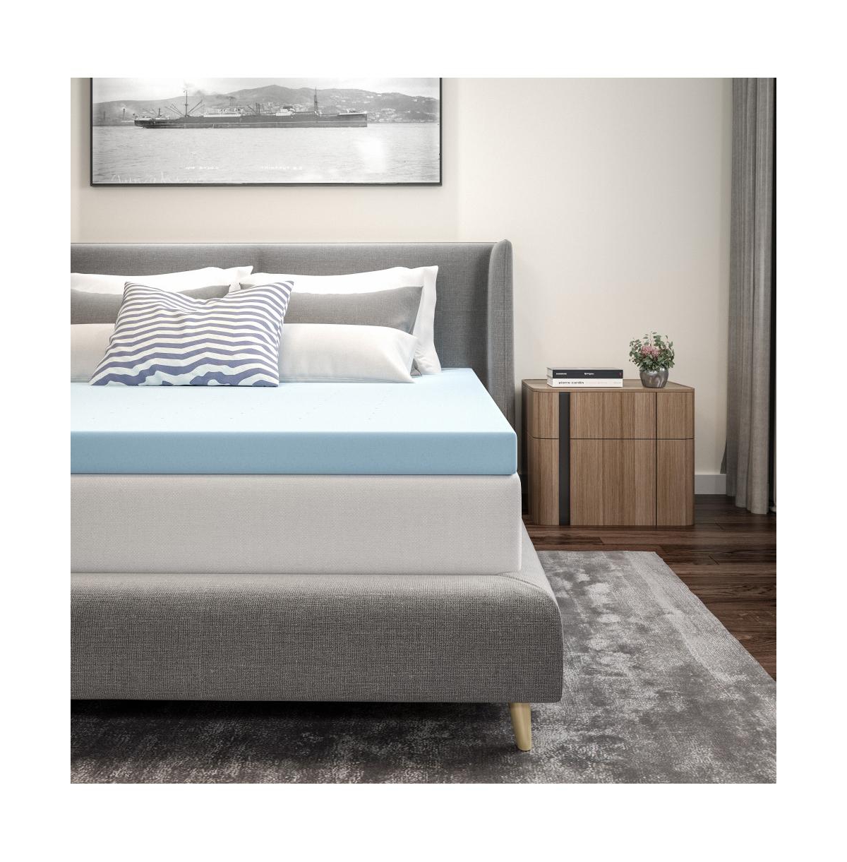 Emma+Oliver 3 Inch Gel Infused Cool Touch CertiPUR-us Certified Memory Foam Topper -