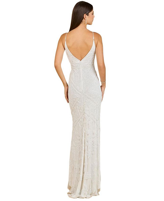 Lara Women's Beaded Spaghetti Strap Fitted Gown - Macy's