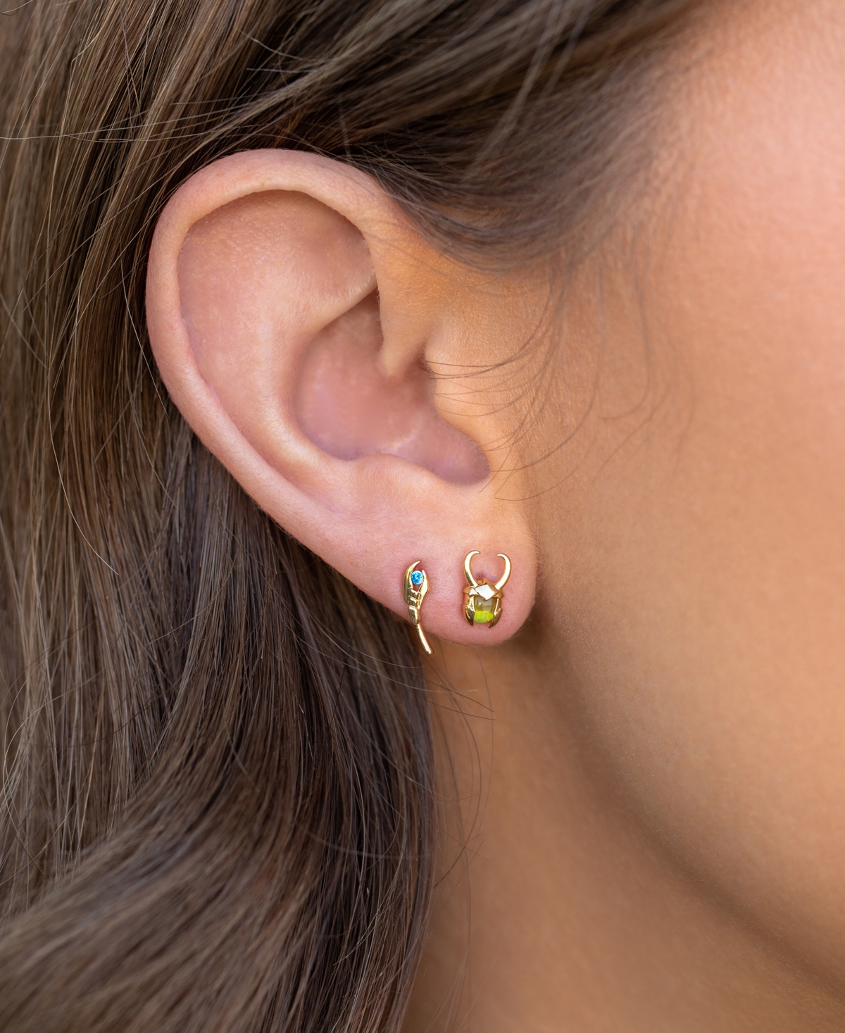 Shop Girls Crew 18k Gold-plated Color Crystal Loki Mismatch Stud Earrings