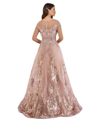 Women's Beautiful Lace Applique A-line Ball Gown