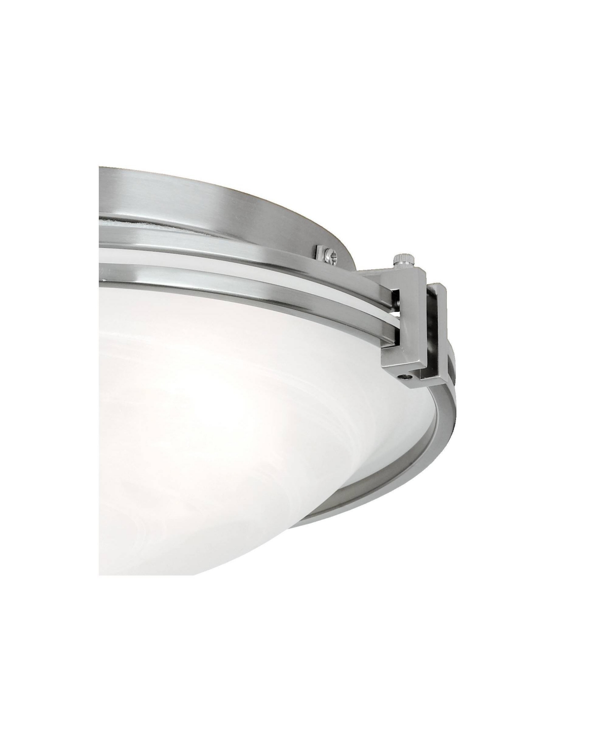 Possini Euro Design Modern Ceiling Light Flush Mount Fixture Wide Brushed NickelMetal Marbleized Glass Shade for Bedroom Kitchen Living
