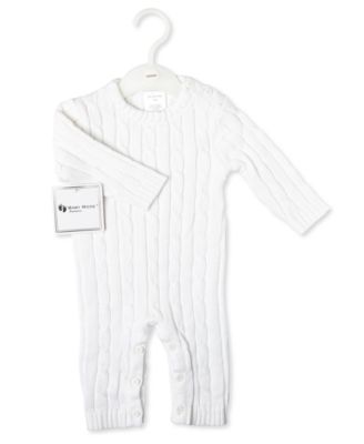 Baby Boys or Baby Girls Long Sleeved Cable Knit Coverall