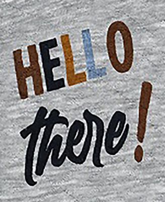 Baby Boys and Baby Girls Hello There Quilted Footie