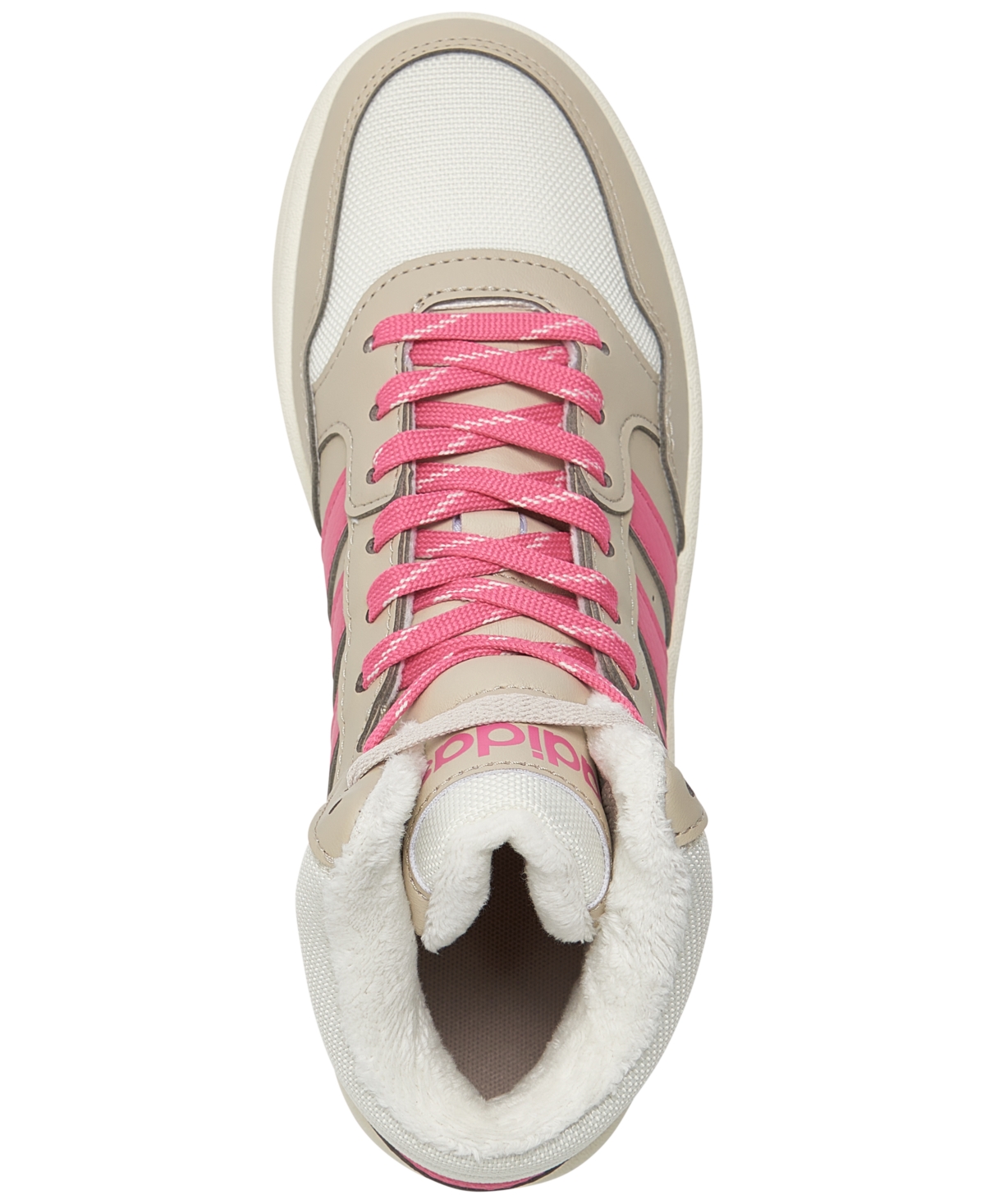 Shop Adidas Originals Big Girls Hoops Mid 3.0 High Top Basketball Sneakers From Finish Line In Wonder Beige,pink