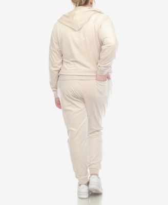 Plus Size Velour Tracksuit Loungewear 2pc Set