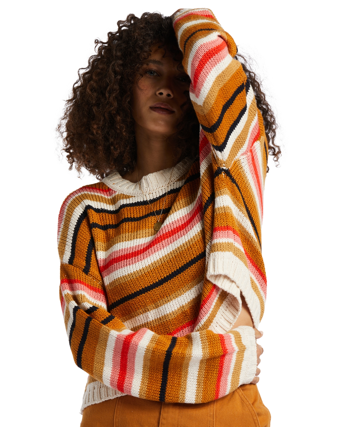 Shop Billabong Juniors' So Bold Striped Crewneck Sweater In Multi