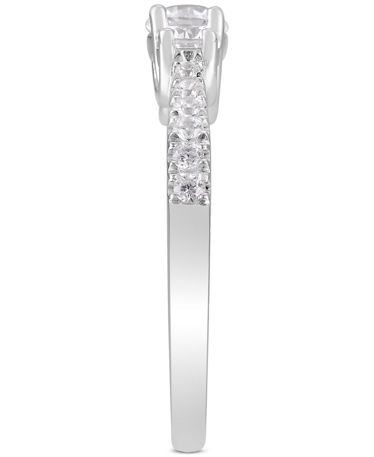 Macy's Diamond Three Stone Engagement Ring (1/2 Ct. T.w.) In 14k White Gold In White Gold
