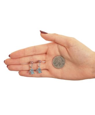 Lilo & Stitch Hoop Earrings with Dangle Stitch Charm