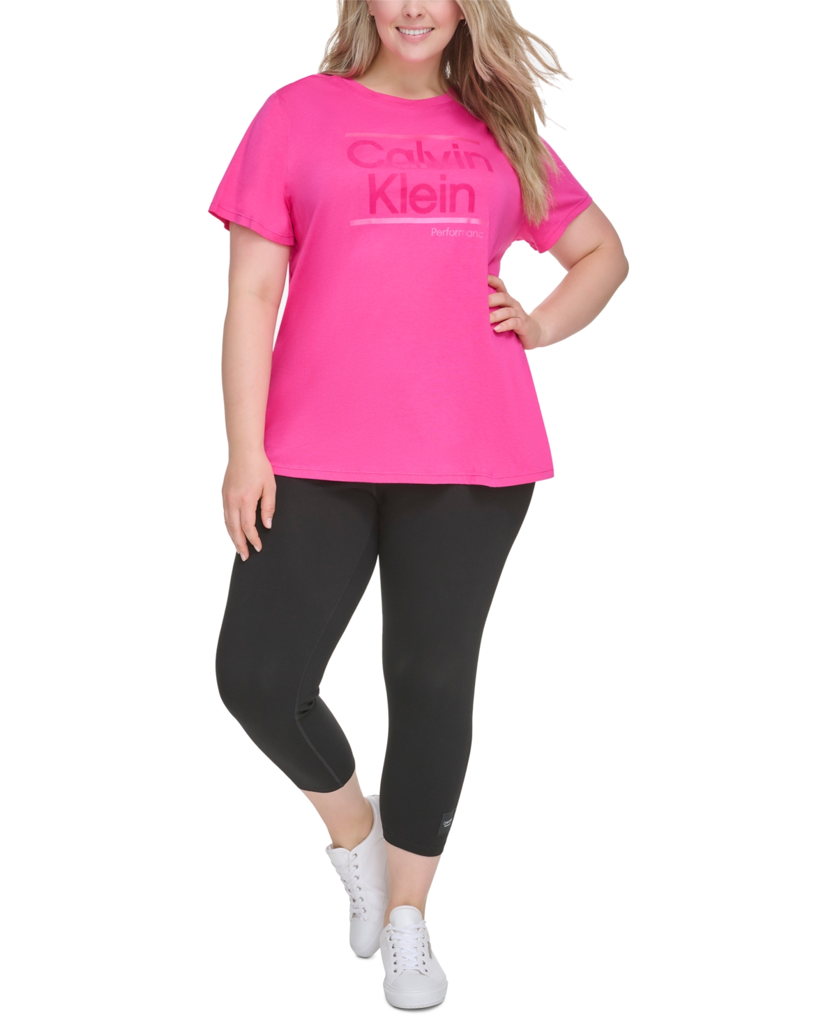 Calvin Klein Performance Plus Size Short-Sleeve Logo Tee