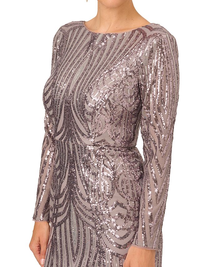 Sequined Long Sleeve Dress Women