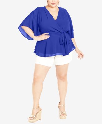 Plus Size Elegant Wrap Top