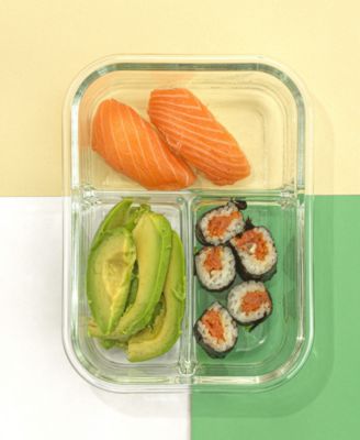 Glass Meal Prep Containers 3-Compartments, Set of 5