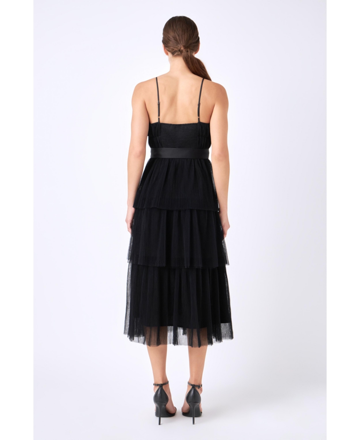 Women's Tulle Tiered Midi Dress