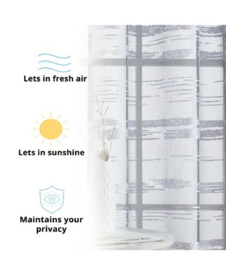 Broadway Stripe Decorative Semi Sheer Light Filtering Grommet Window Treatment Curtain Panels, Set of 2