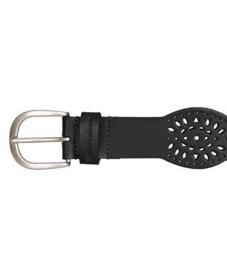 Women's Perforated Scalloped Edge Leather Belt