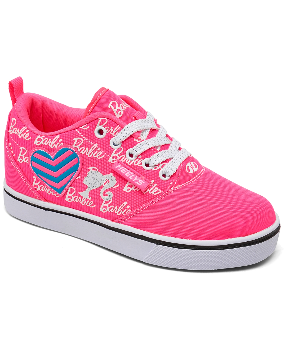 Heelys Kids' Little Girls Pro 20 Barbie Wheeled Casual Skate Sneakers From Finish Line In Pink,white,yellow
