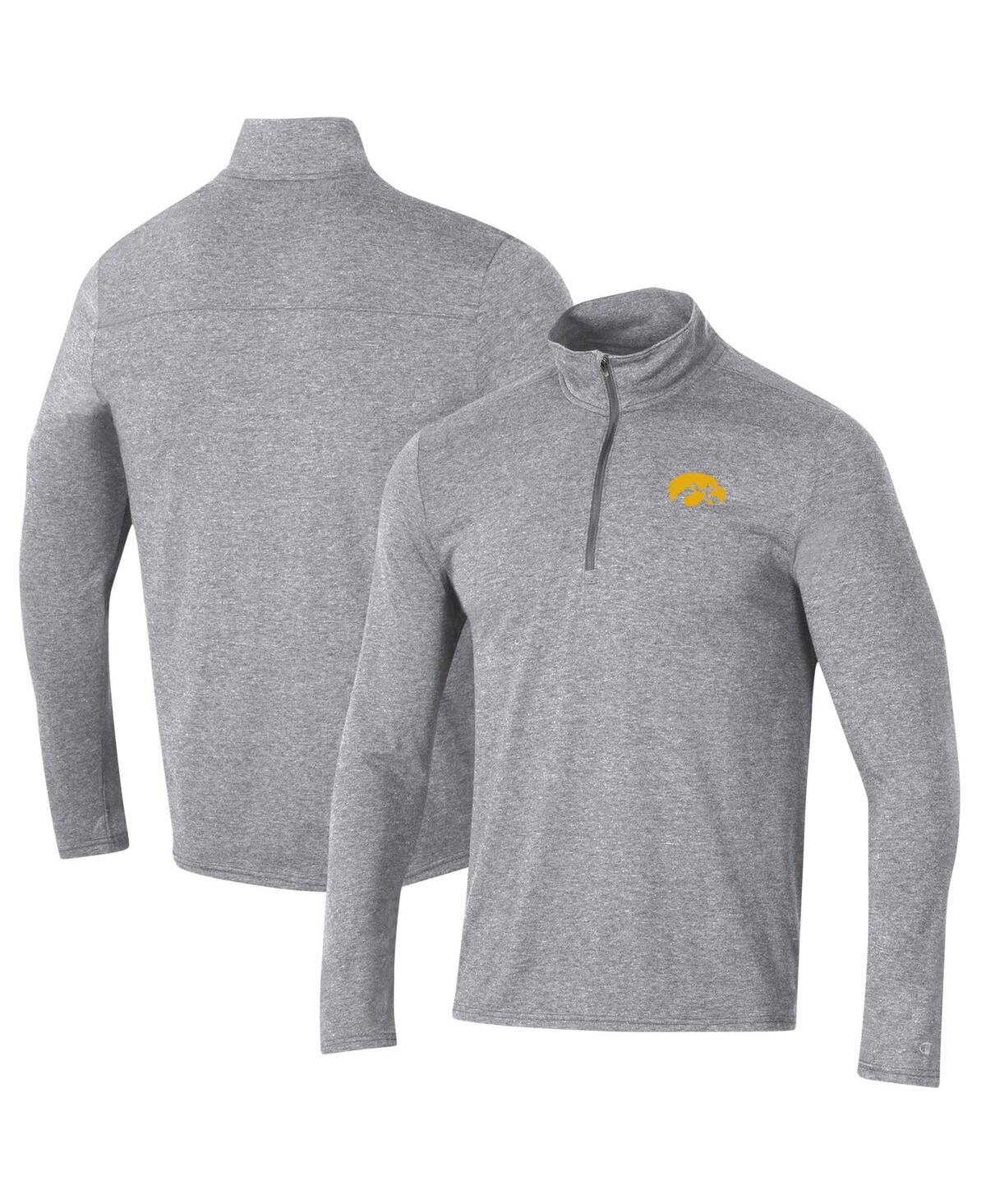 Shop Champion Men's  Heathered Gray Iowa Hawkeyes Field Day Team Quarter-zip Jacket In Heather Gray