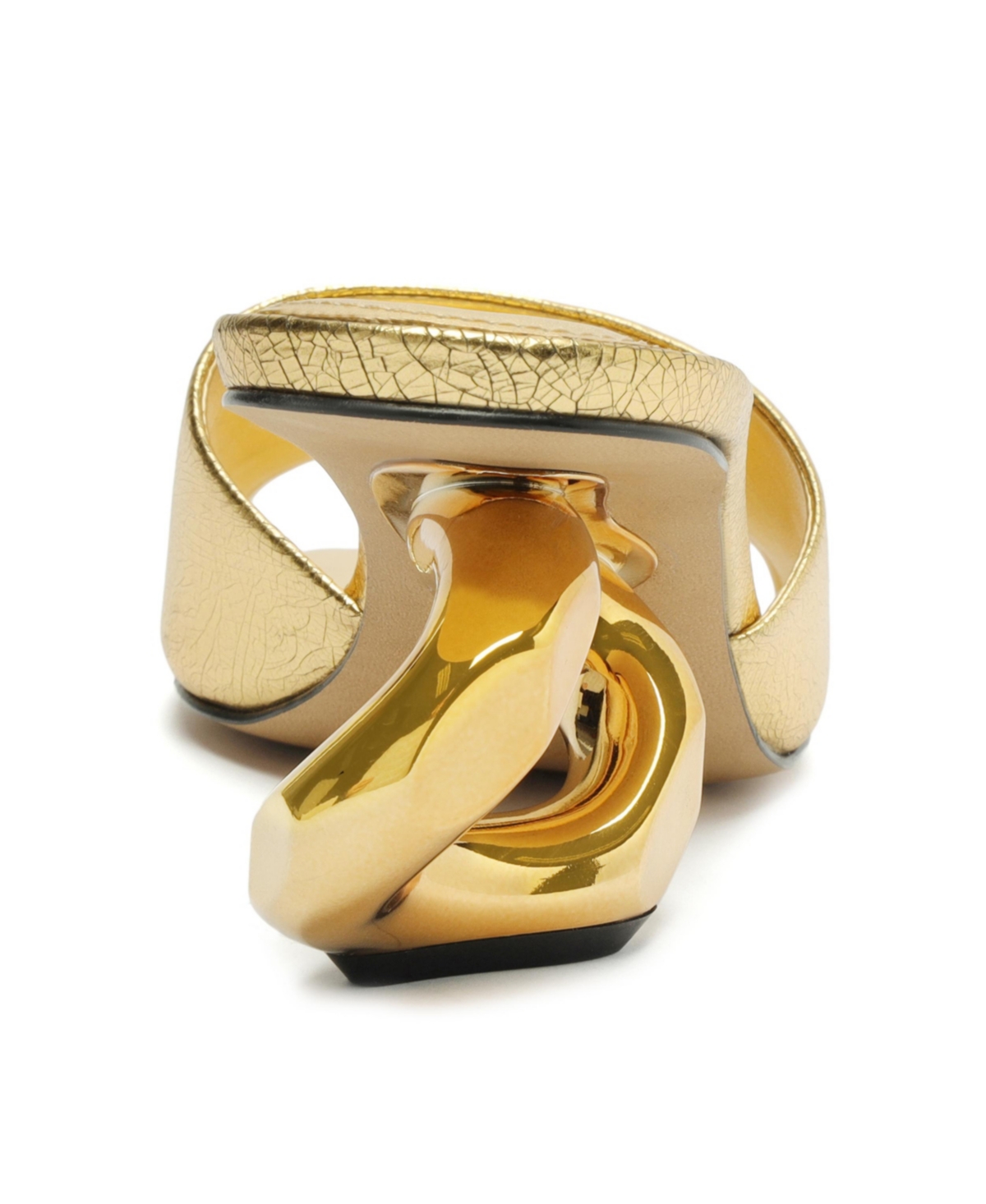 Arezzo Women's Brielle High Geometric Sandals - Gold - Manmade