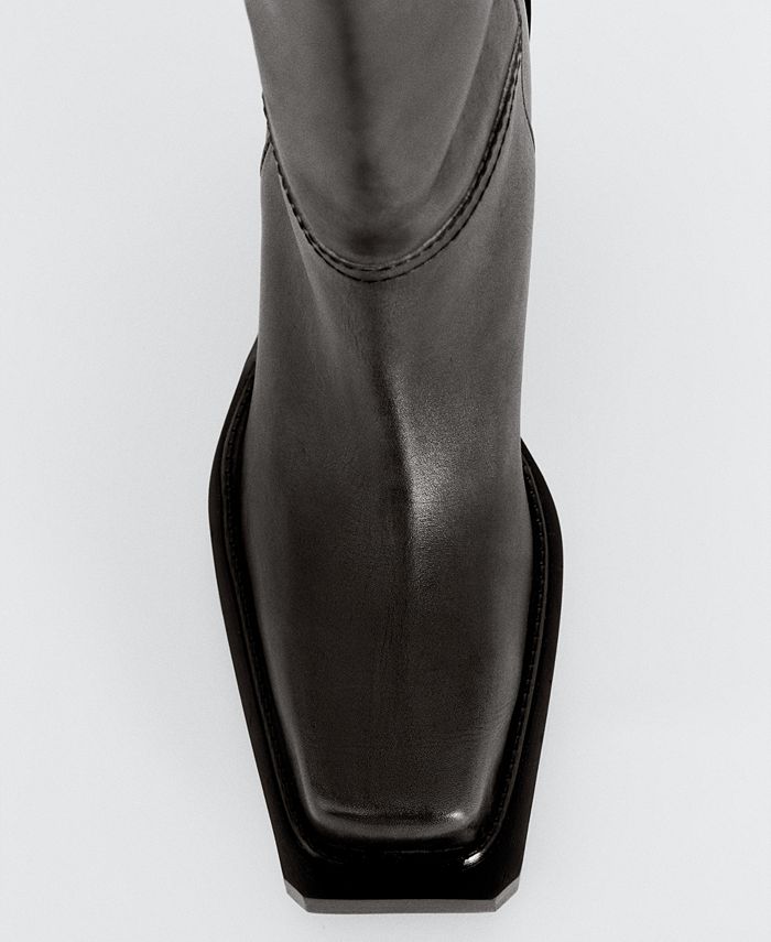 MANGO Women's Tall Leg Leather Boots Macy's