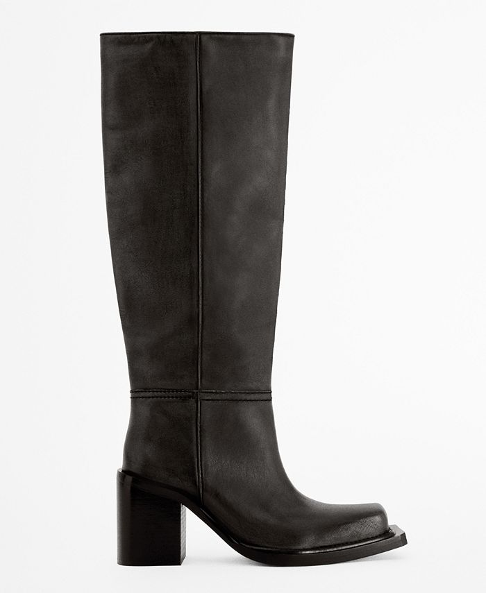 MANGO Women's Tall Leg Leather Boots - Macy's