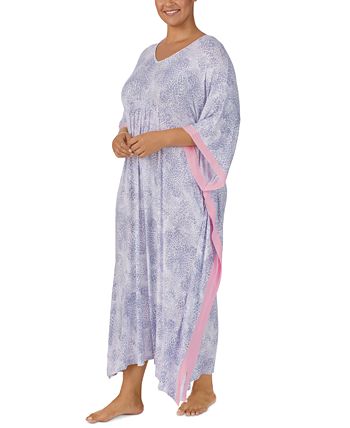 Ellen Tracy Plus Size Printed V Neck Caftan Macy s