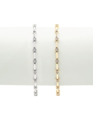 Diamond Bar Link Bracelet (1/2 ct. t.w.) in 10k Gold