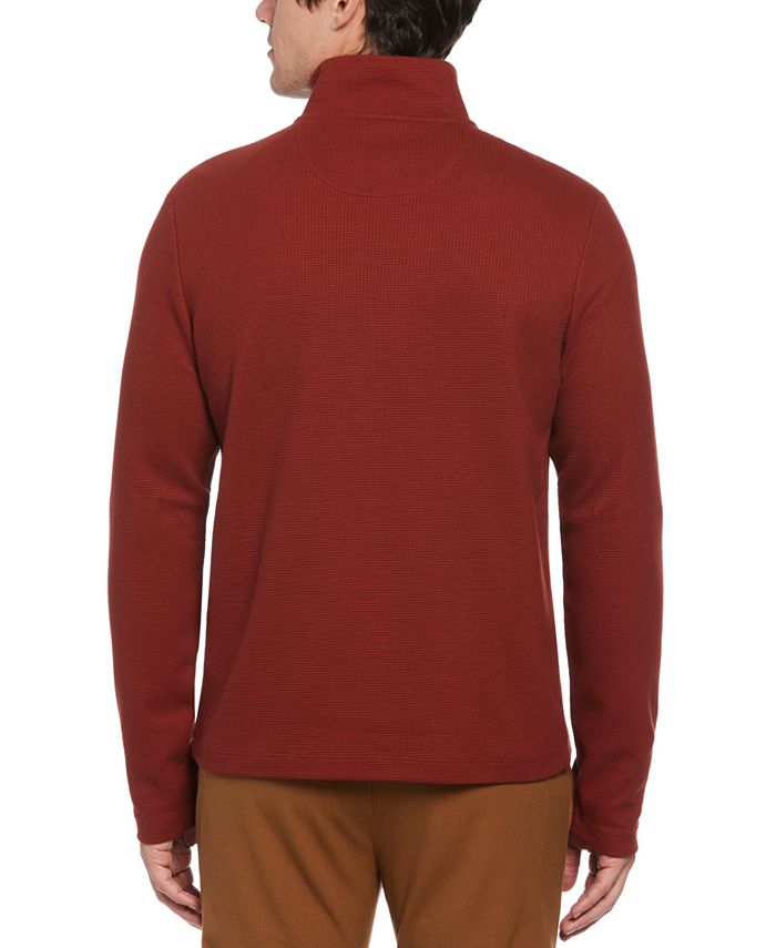 Perry Ellis Men's WaffleKnit QuarterZip Sweater Macy's