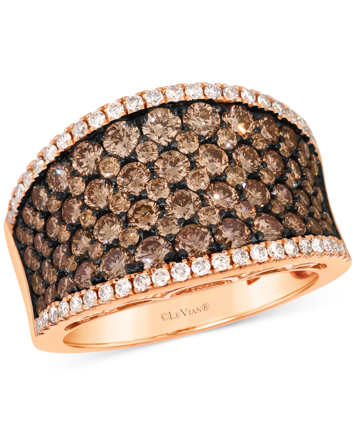 Le Vian Chocolate Diamond & Nude Diamond Concave Ring (3 Ct. T.w.) In 14k Rose Gold In K Strawberry Gold Ring