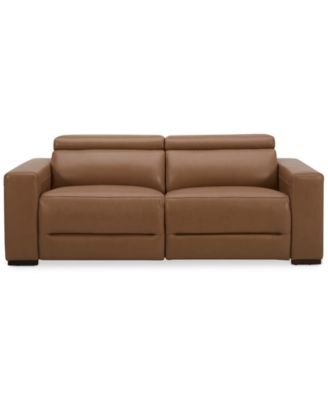 Nevio 82" 2-Pc. Leather Sectional with 2 Power Recliners and Headrests, Created For Macy's