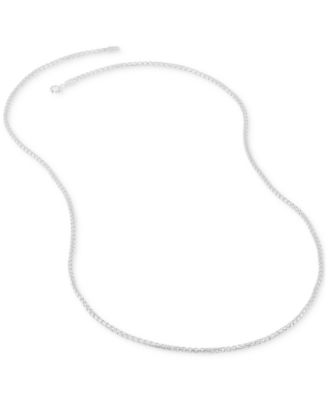Rounded Box Link 22" Chain Necklace (2mm) in Sterling Silver or 18k Gold-Plated Over Sterling Silver