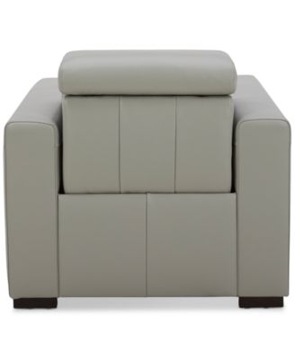 Nevio 39" Leather Power Recliner and Headrest, Created For Macy's