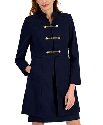 Tahari ASL Women s Military Long Sleeve Topper Jacket Macy s