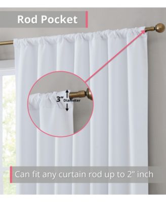 Hamilton 100% Complete Blackout Lined with Heavy Double Layer Thermal Insulated Energy Smart Rod Pocket Back Tab Window Curtains, Set of 2