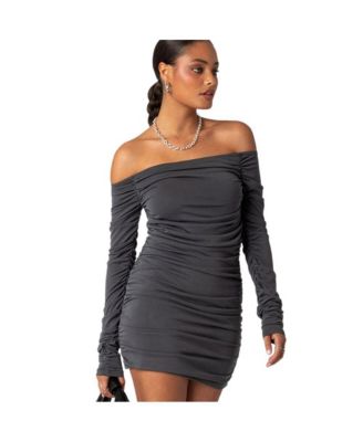ruched dress macys Women's Cyra Ruched Mini Dress